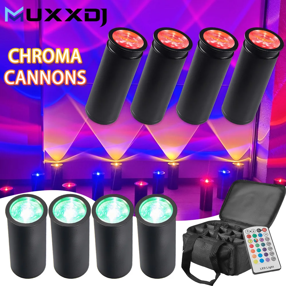 

1x15W RGBAW UV Chroma Cannons LED Effect Light Battery Powered Uplight RF Remote Control For Wedding Party Dj Light