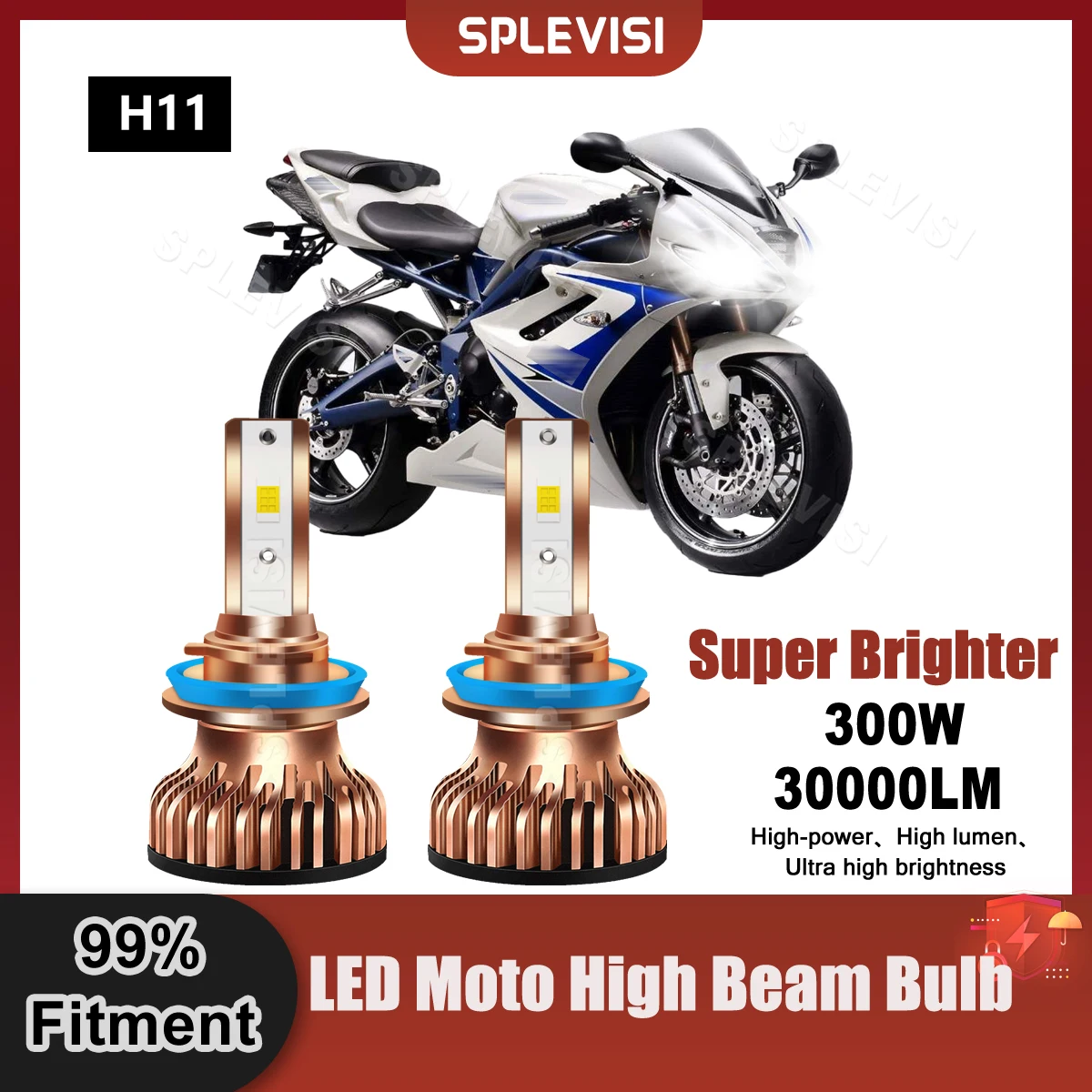 

2PCS LED Headlight H11 High Beam Bulbs 6000K 30000LM 12PCS CSP Chip For Triumph Daytona 675 2006 2007 2008 2009 2010 2011 2012