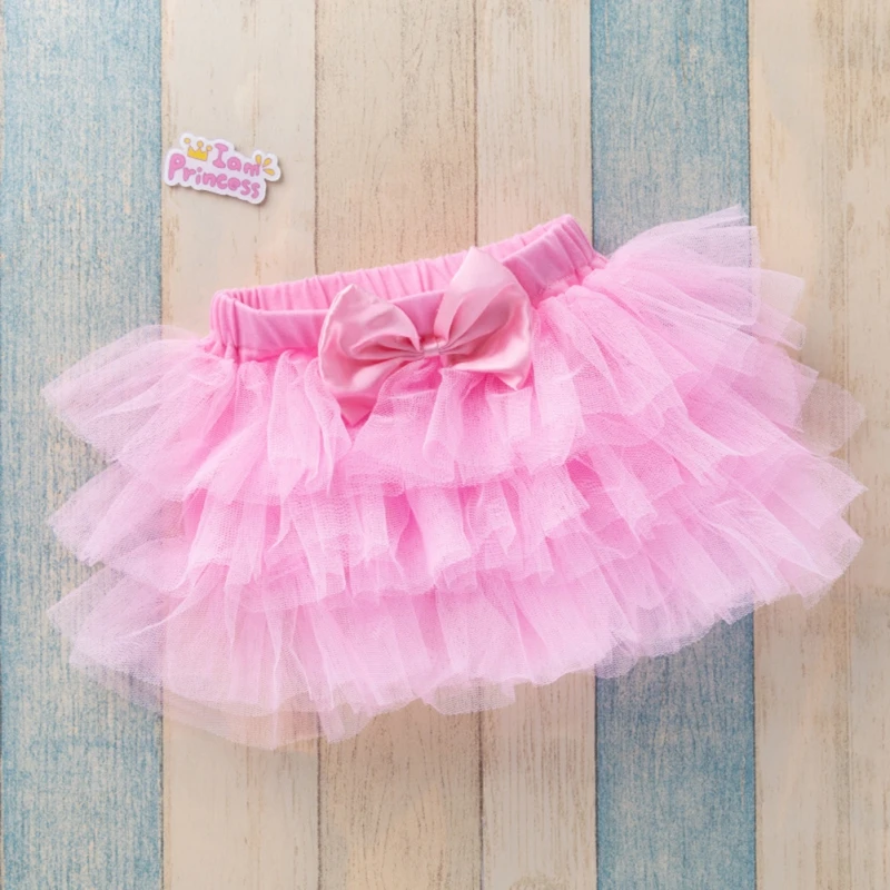 Baby Girls Tulle Tutu Bloomers Infant Newborn Six-layer Mesh Bow Princess Short Skirts Girls  Skirts Rainbow Baby Skirt 0-3Y