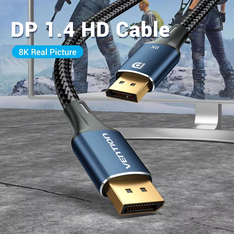 Vention DisplayPort 1.4 Cable 8K 60Hz 4K HDR 165Hz Display Port Audio Cable for Video PC Laptop TV Display Port 1.4 DP Cable 1.2