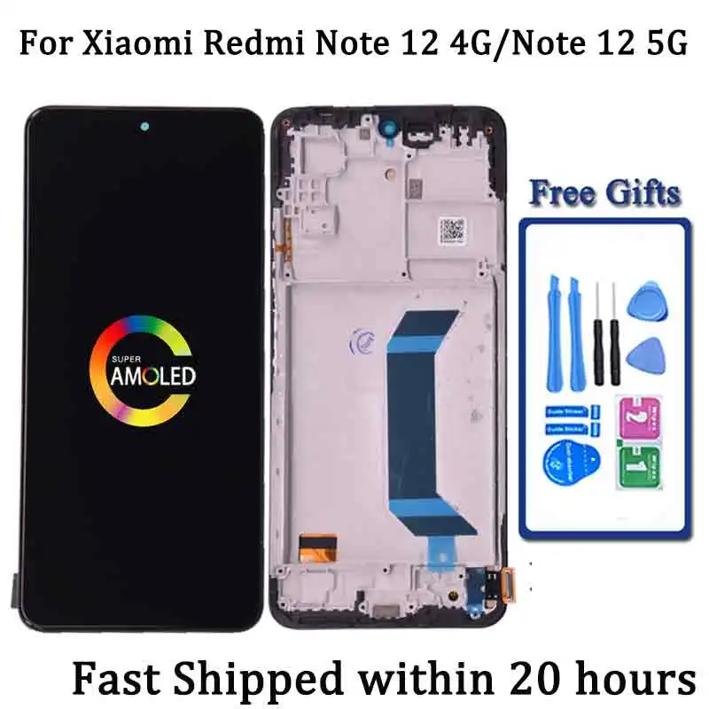 For Xiaomi Redmi Note 12 4G 23021RAAEG 22111317I LCD Display Touch Screen Digitizer Panel Assembly For Redmi Note 12 5G LCD