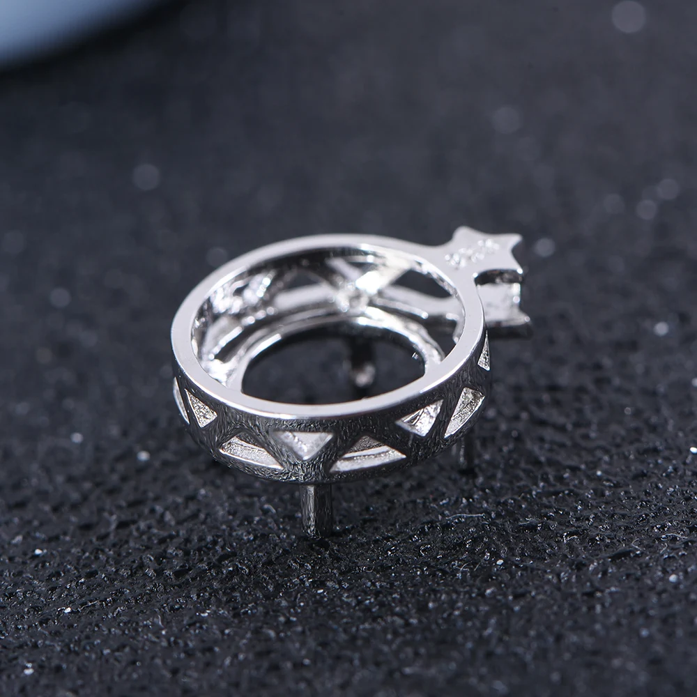 5-11mm Multi-Size Pendant Blank Tray S925 Sterling Silver Necklace Simple Women\'s Jewelry Accessory