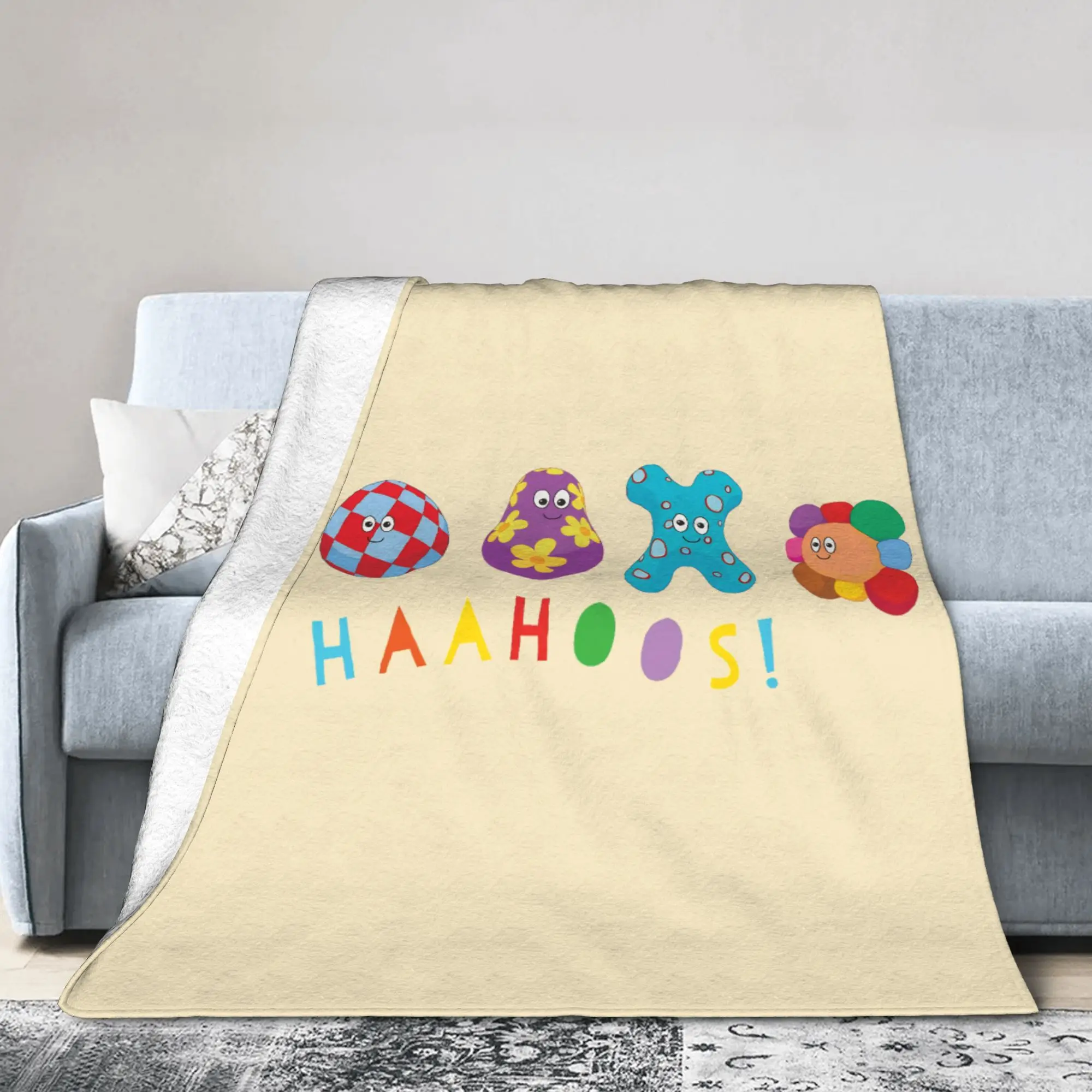 Night Haahoos Gardens Cute Flannel Blanket Nostalgic Cartoon Fashion Bedding Throw Blanket for Sofa Warm Lounge Multifunction