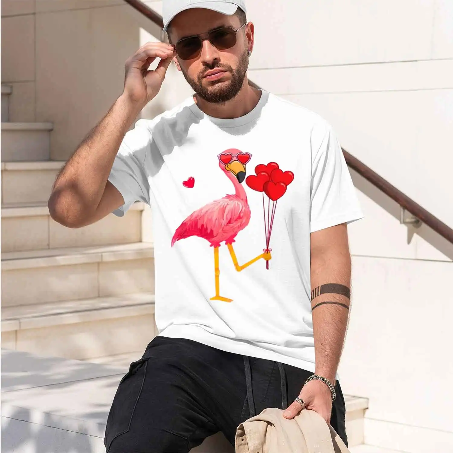 I Steal Hes Funny Flamingo Lover Valentine is Day Quotes Mens Clothing Grh Shirt Mens Retro Washed Tees 2026 New Model Short-sle