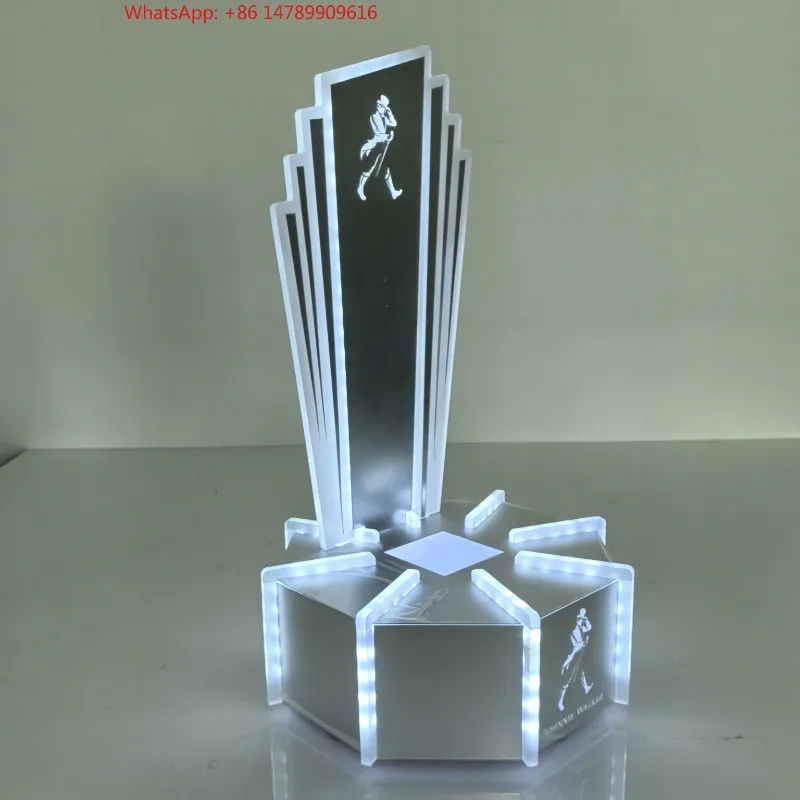 Premium Custom LED Liquor Display StandJW Promotion Pro VIP Bottle Service Sign Luminous Champagne Display Stand With LED Lights