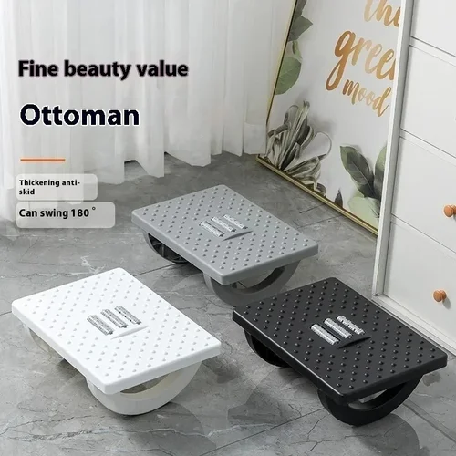 Imagen 2 del producto Reposapiés portátil 2025 debajo del escritorio, taburete ergonómico para pies con rodillos de masaje para comodidad en el hogar y la Oficina