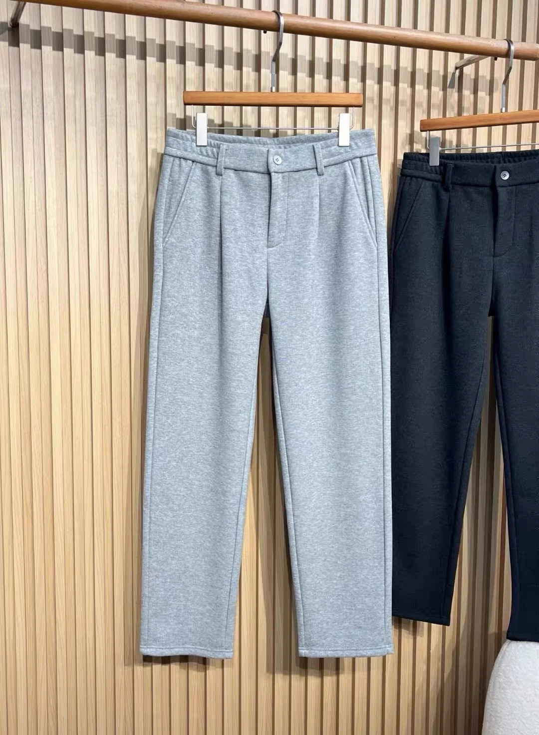 

Italian Vintage Men's Wool Blend Fce Lined Loose Straight Leg Casual Pants Warm Comfortable Autumn Winter Faion