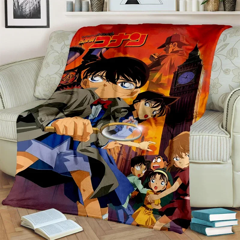 3D detektyw Conan Anime Cartoon HD koc, miękki koc do rzucania dla domu sypialnia łóżko Sofa piknik podróże okładka biuro koc dla dzieci