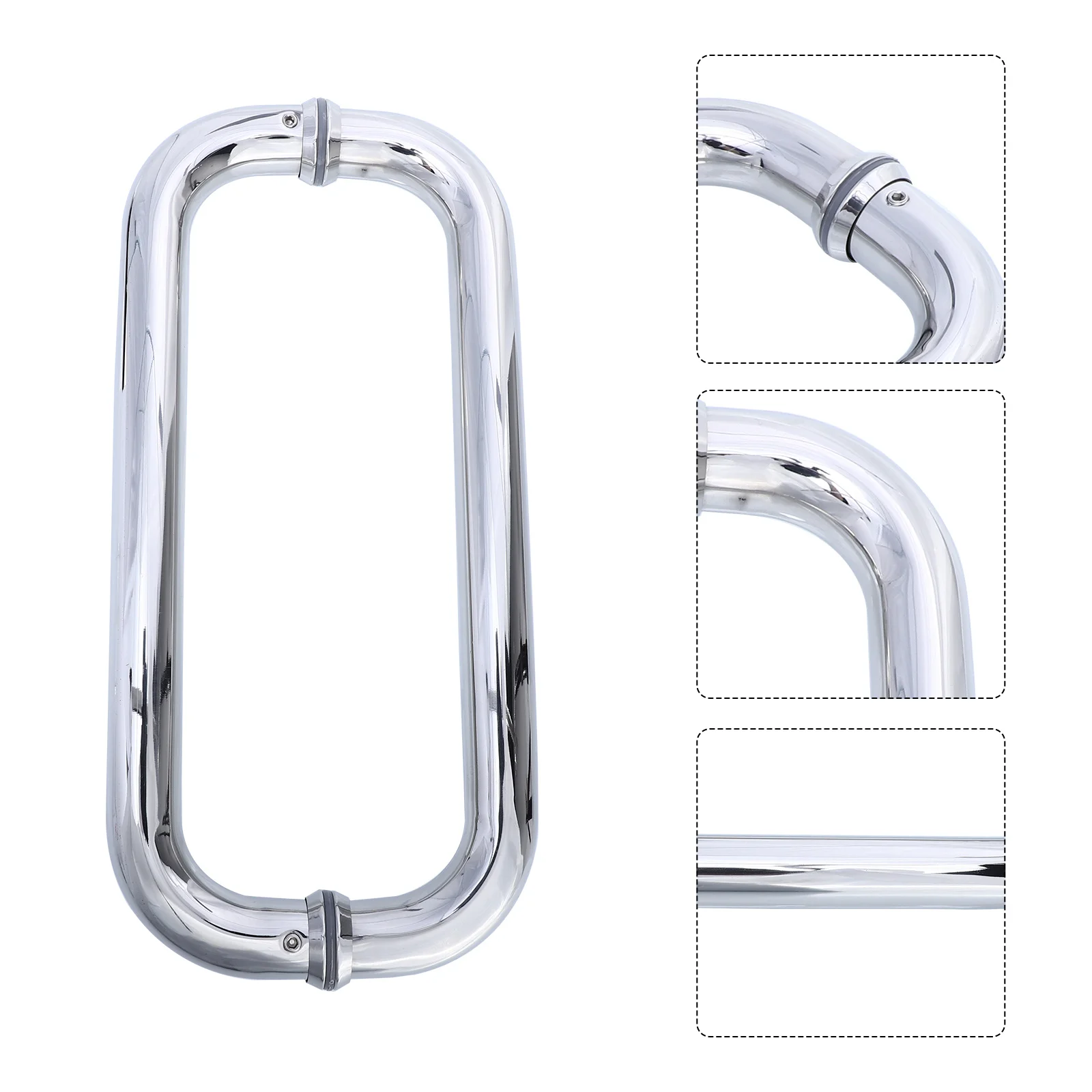 

1pc Stainless Steel Door Handle O-Shaped Round Tube Glass Sliding Door Pull Bathroom Shower Grab Bar Durable Safe Armrest