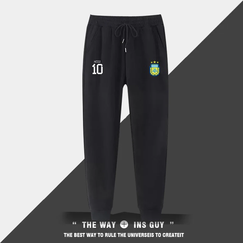 Argentina No. 10 Champion Football Sports Sweatpants Men and Women Spring and Autumn Thin Training Pants with Closed Feet