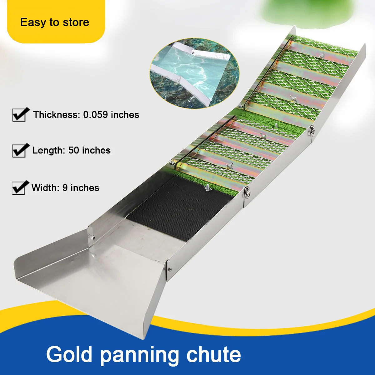 Faltbare Goldwaschrinne aus Aluminiumlegierung – Hochwertiges, tragbares Goldschürf- und Aufbereitungswerkzeug für die Goldgewinnung – Detail 4