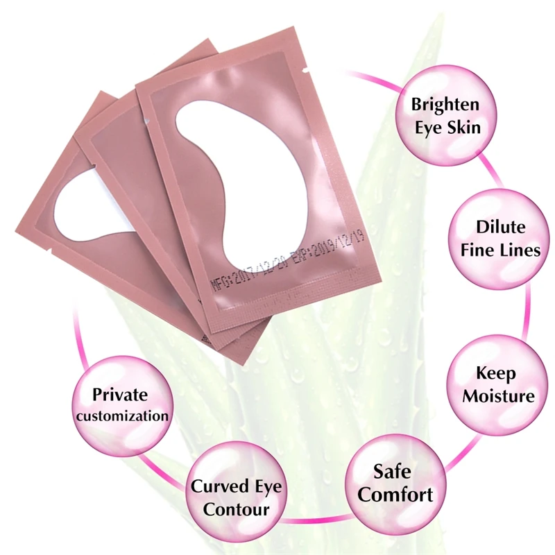 50 pairs/bag U-shaped incision Grafted Eye Stickers Lint-free Under Eye Pads Eye Tips Sticker