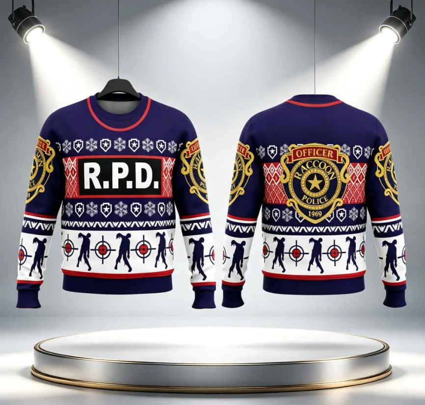 Resident Evil 3D Printed Round Neck Sweatshirt Quick Drying Sweat Absorbing Y2K Autumn and Winter Hot Selling FamilyMatching