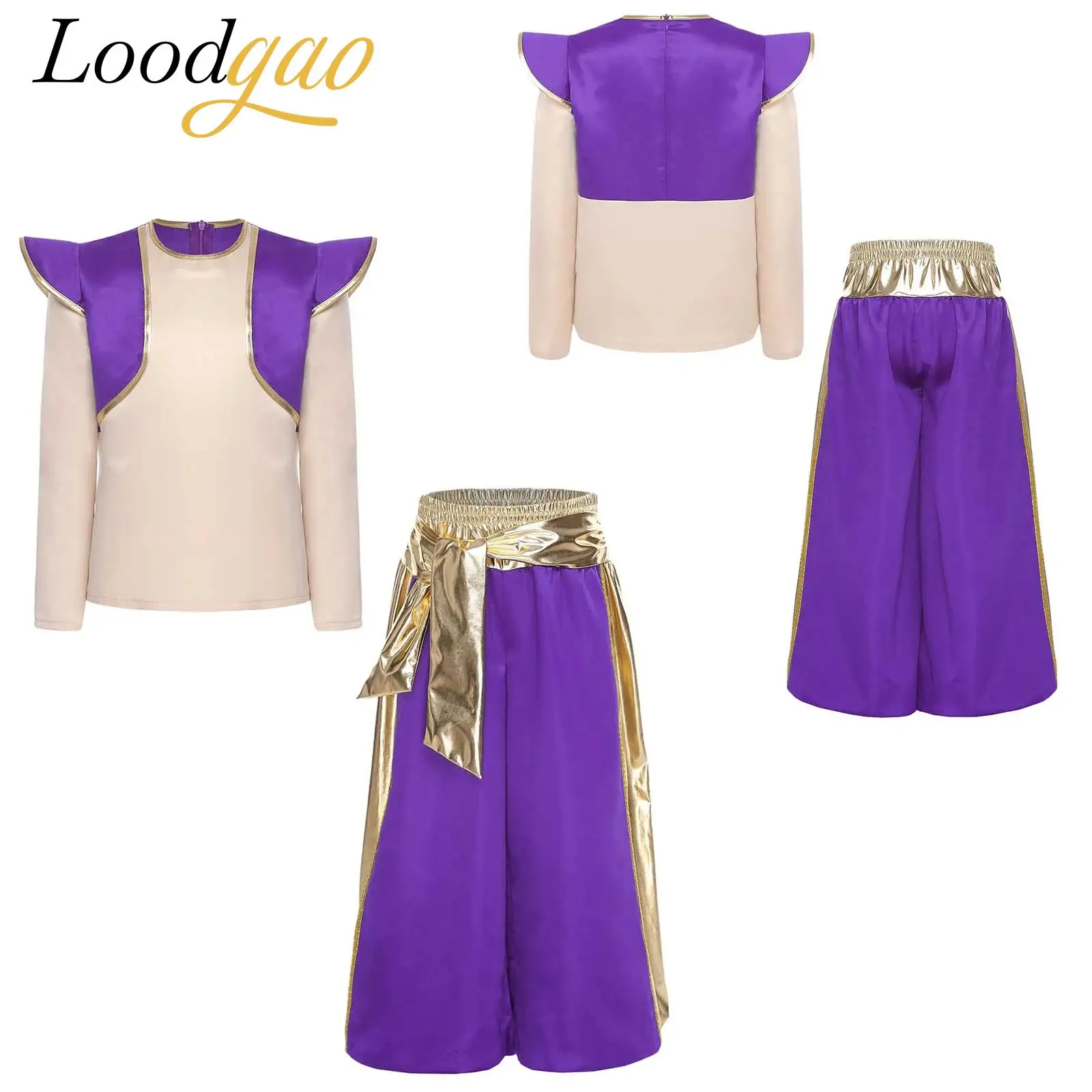 Disfraces de Príncipe Árabe para niños, juego de rol Oriental, lámpara de Halloween, disfraz de elfo, trajes de manga larga, vestido elegante de Carnaval árabe