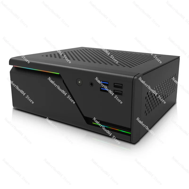 

Мини-корпус для настольного компьютера с панелью ARGB 5В, 4 портами USB, поддержкой малогабаритного блока питания 1U, материнской платы ITX, 2 штуки