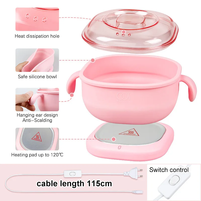 Foldable Depilator Wax Heater Silicone Wax Pot Heating Melting Wax Bean Non-Stick Pan Easy to Clean Beauty Care