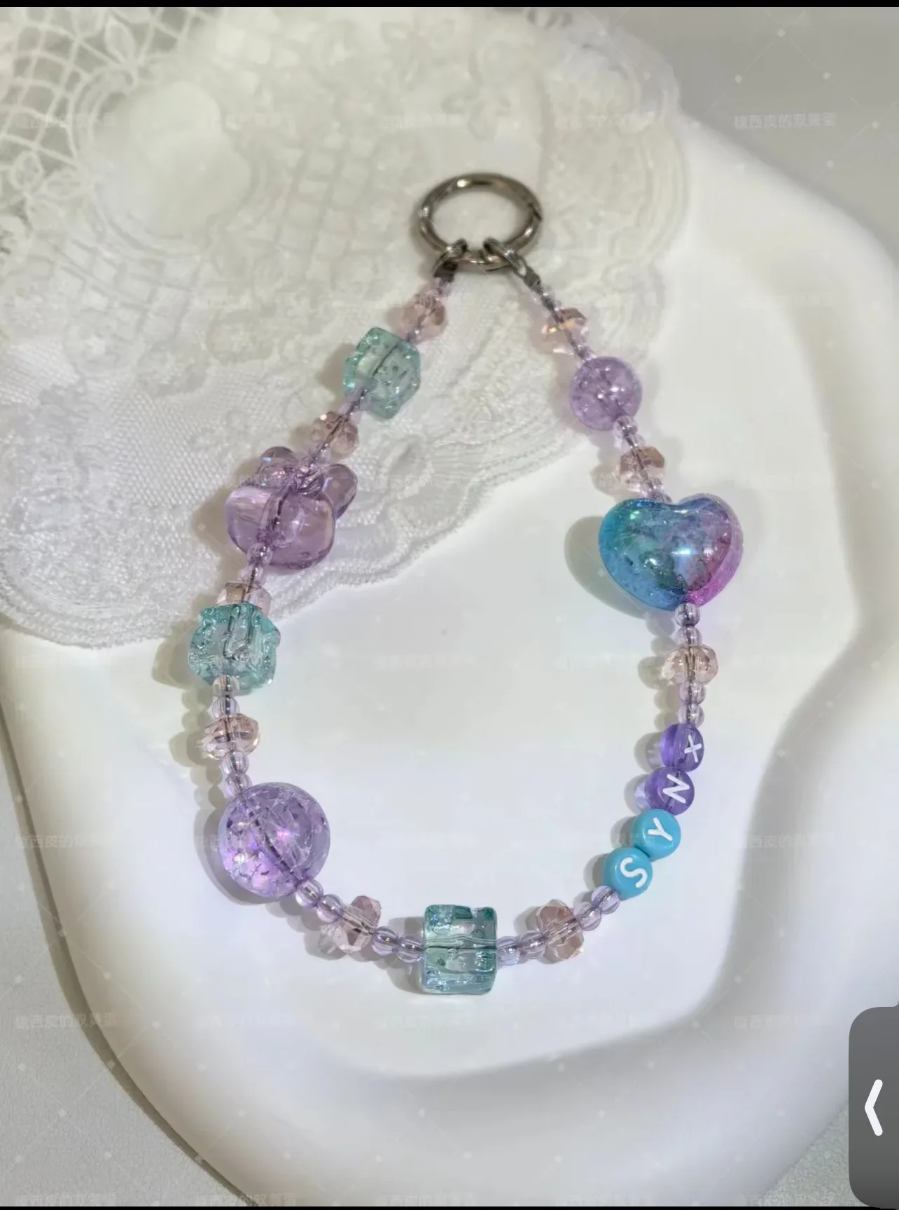 Handmade Revenged Love Chinese Tv Drama Ni Ai Zi Yu Tian Xu Ning Beaded Phone Chain Hanging Cord Phone Charms Phone Strap