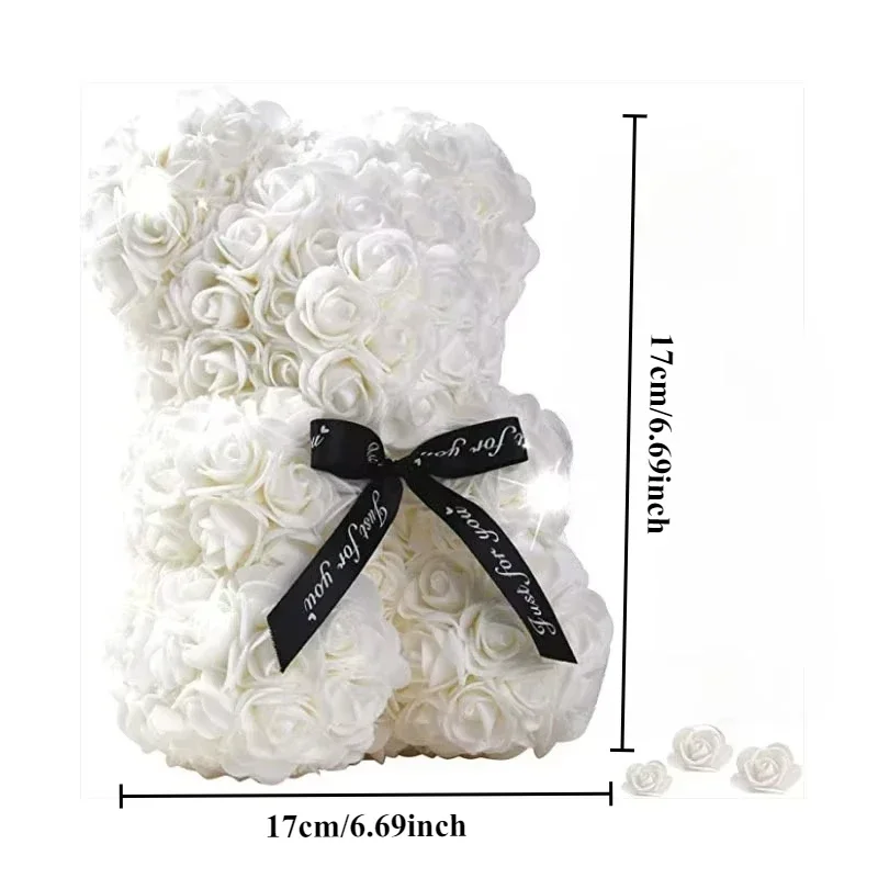 Artificial Flower Eternal Rose Teddy Bear for Mom Mother's Day Birthday Valentine's Day Anniversary Gifts & Decorations