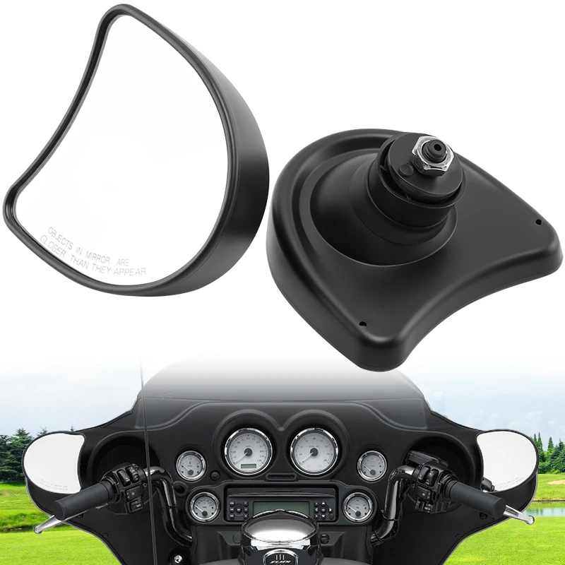 Motorcycle Rearview Rear View Mirrors Black Side Mirror Right Left For Harley Davidson Street Glide FLHX FLHT FLHTK FLHTCU 96-13