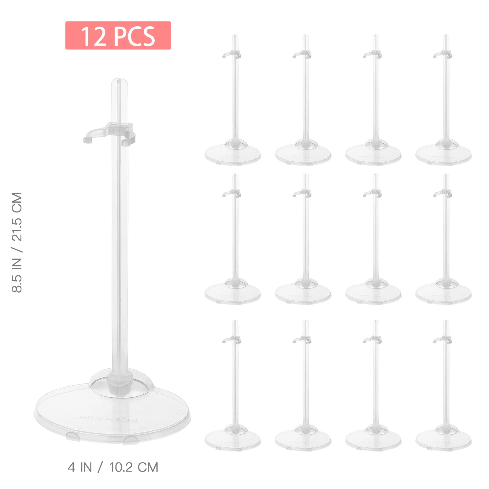 Supvox 12 Stand Support Display Rack Adjustable Transparent Model Furniture Plastic Mannequin Dolls Access