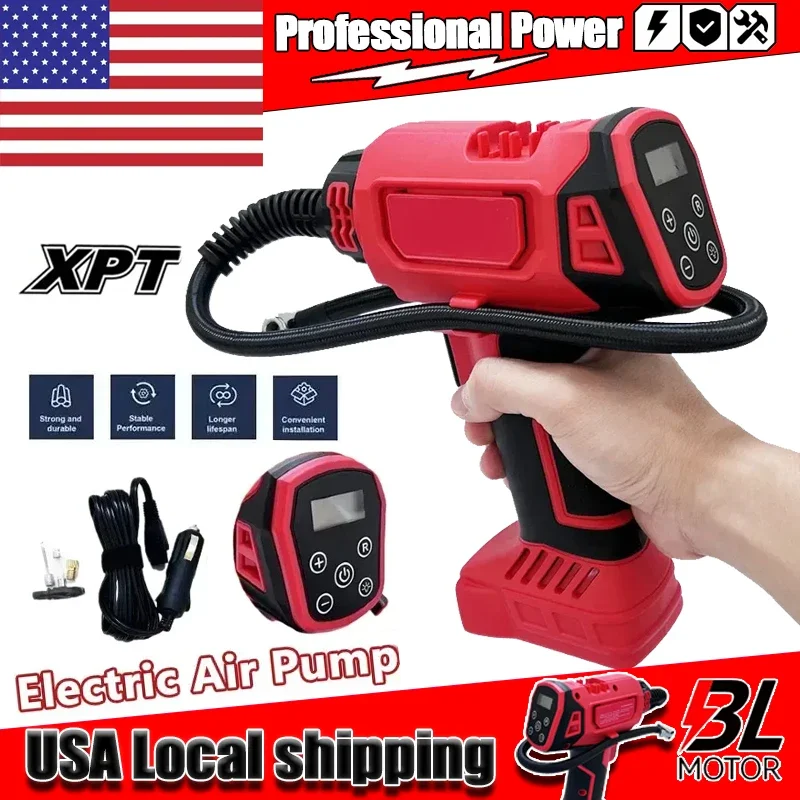 

Беспроводной электрический насос для накачивания шин автомобиля, автоматический компрессор, ручной, совместим с аккумулятором Milwaukee 18V