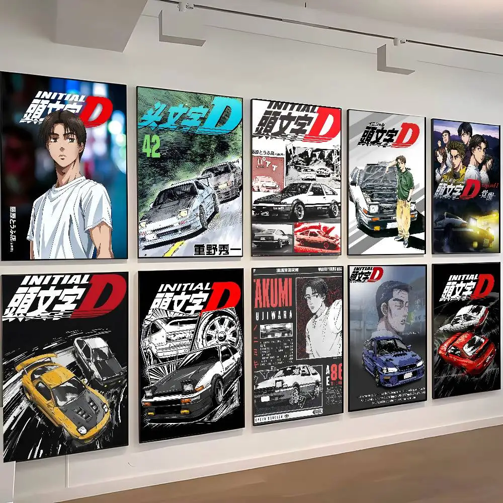 Poster Posters Decorative Paintings Study Bedroom Bar Background Wall Murals Gifts Hot Anime Car I-Initial D Movie