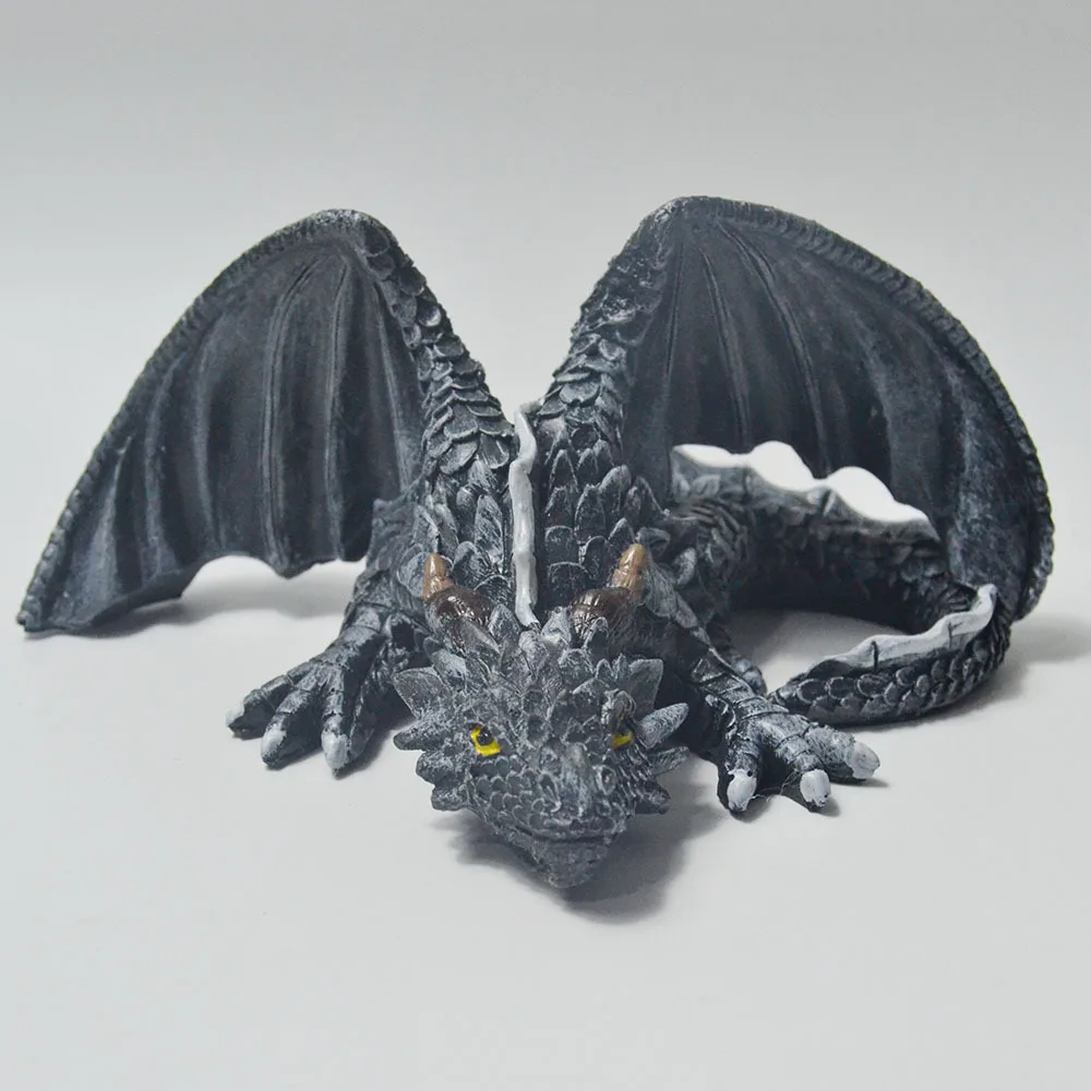 

Gothic Dragon Statue‌ - Big Squatting Dragon Resin Figurine for Halloween