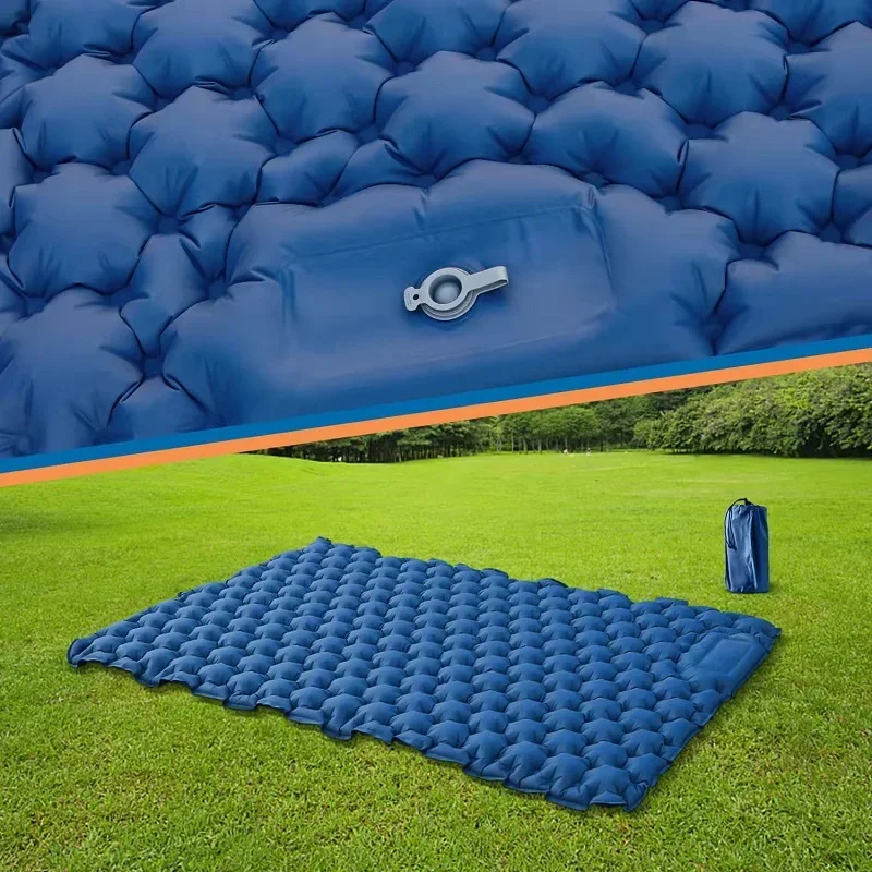 Outdoor Inflatable Bed Cushion With Built-in Foot Pump Portable Family Camping Travel Inflatable Air Mattress