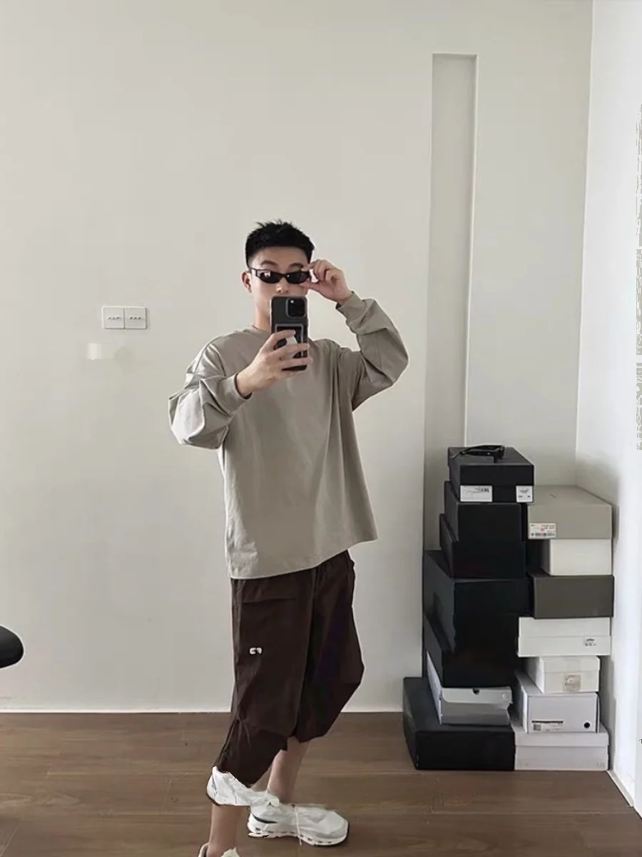 

American Sle Outdoor Summer Qui Dry Lightweight 7-Quarter Length Scythe Pants Loose Casual Sports Trousers for Men