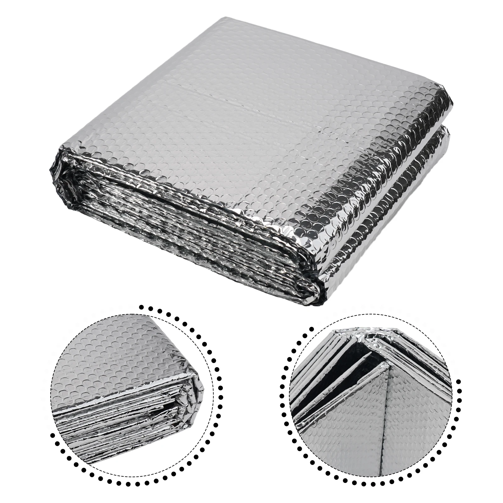 Indoor Heat Protection Foil Film Double-sided Aluminum Foil Bubble Insulation Sheet 60cm X5m Heat Energy Saving Film