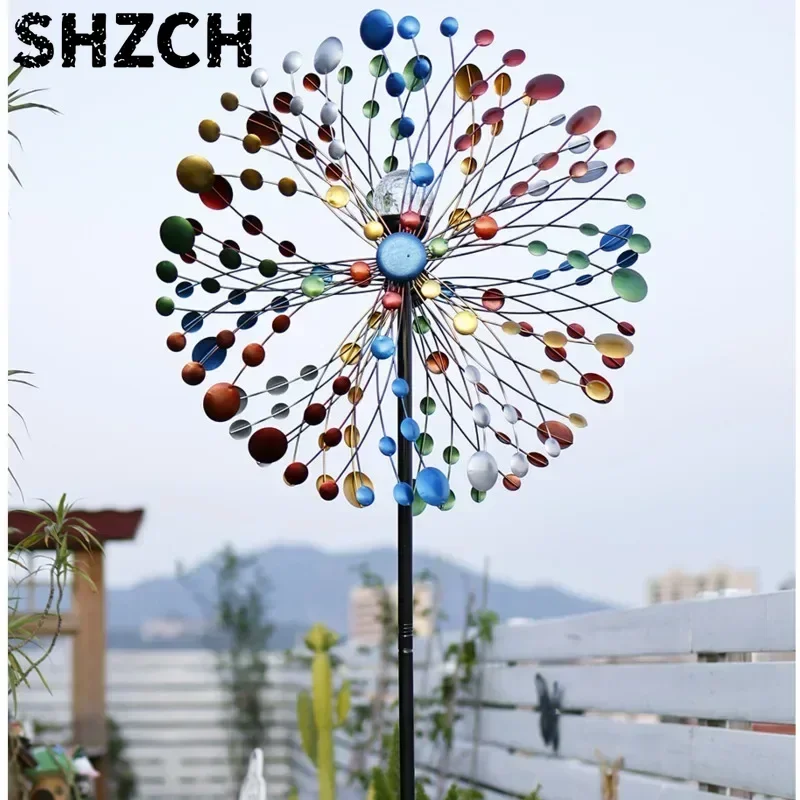Enchanting Courtyard Sunflower Windmill Vibrant Iron Art Hand-painted Spinner Decorative Garden Ground Stake Climbing Support