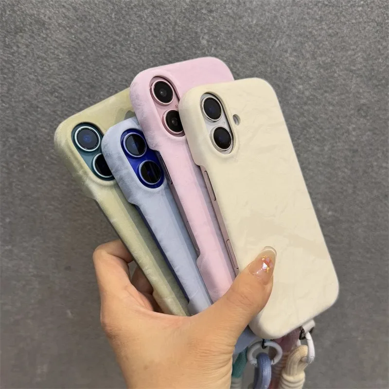 HOCE Cute Cream Satin Silk Marble Phone Case For iPhone 16 15 14 13 12 Pro Max Half Bumper Shockproof Protective Hard Back Cover