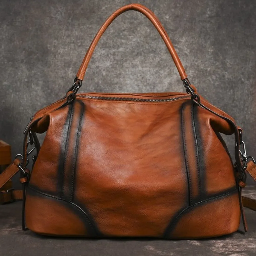 

2025 New Women Genuine Leather Crossbody Bag Top Grain Cowhide Tote Shoulder Bag High Quality Fashion Handbag Purse
