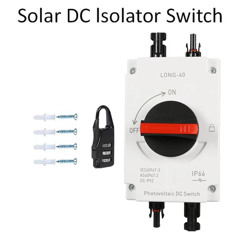 1Set 32A 4P PV Disconnector Switch DC1200V Basic Kit GF40 Outdoor IP66 Waterproof Diverter Switch Rotary Switch For Solar