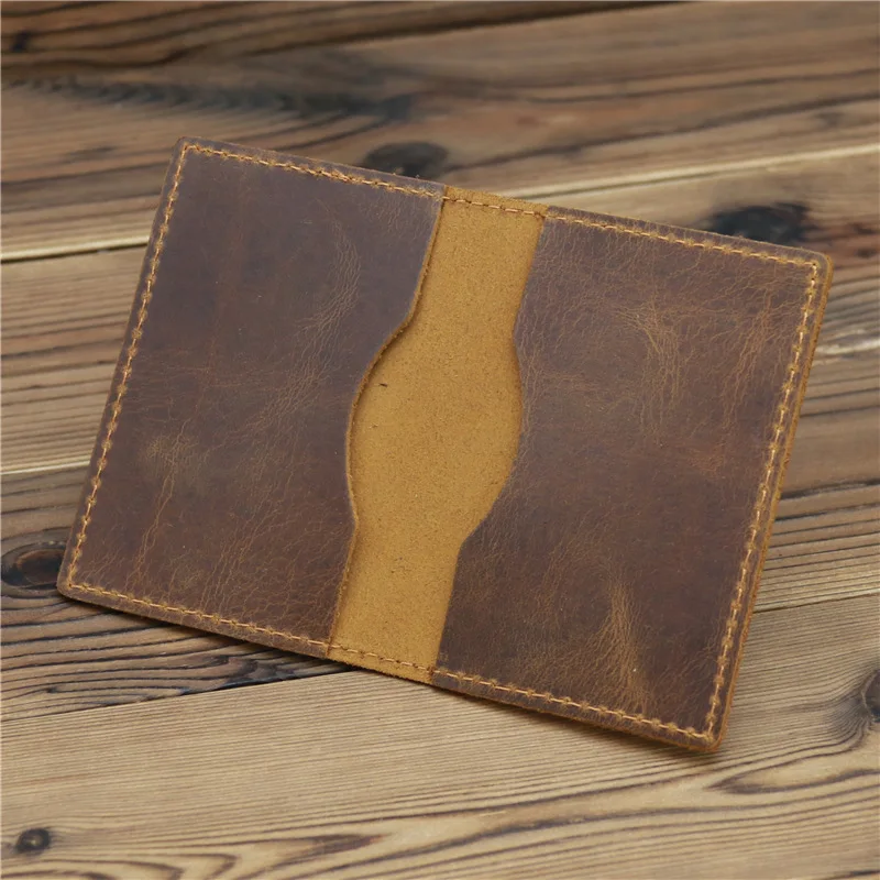 

Men's Genuine Leather Card Holder Driver License Protective Cover Credit Card Holder Retro Handmade Cowhide Leather Folder Male