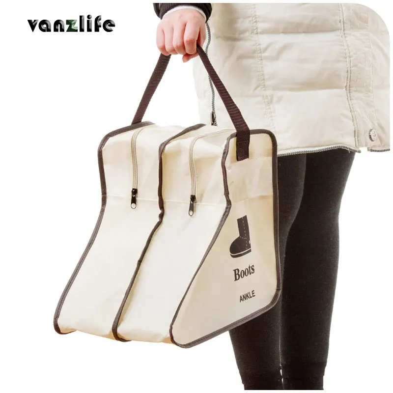 Vanzlife-靴やブーツ用の収納バッグ,不織布,見えない,手織り,ジッパー付き