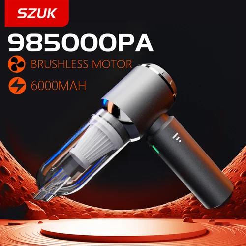SZUK-aspiradora de coche 985000PA, Mini máquina de limpieza de mano inalámbrica con fuerte succión, aspiradora portátil para el hogar y el coche  soplador de aire potente aspirsdora para coche aspirador de mano potente