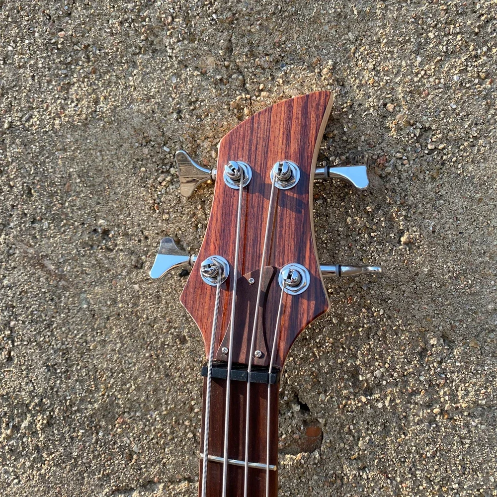 4 String Electric Bass Guitar Wood Pickguard Rosewood Fretboard Maple Neck Crystal Clear Acrylic Body Acrylic Bass Guitarra