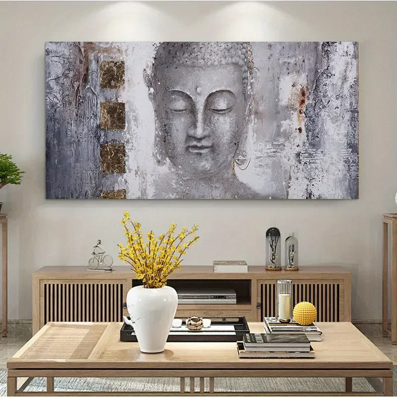 Multiple sizes 1pc frameless  Large size Canvas Painting, 1pc Abstract Buddha Painting Canvas Wall Art Canvas Large Modern Buddh