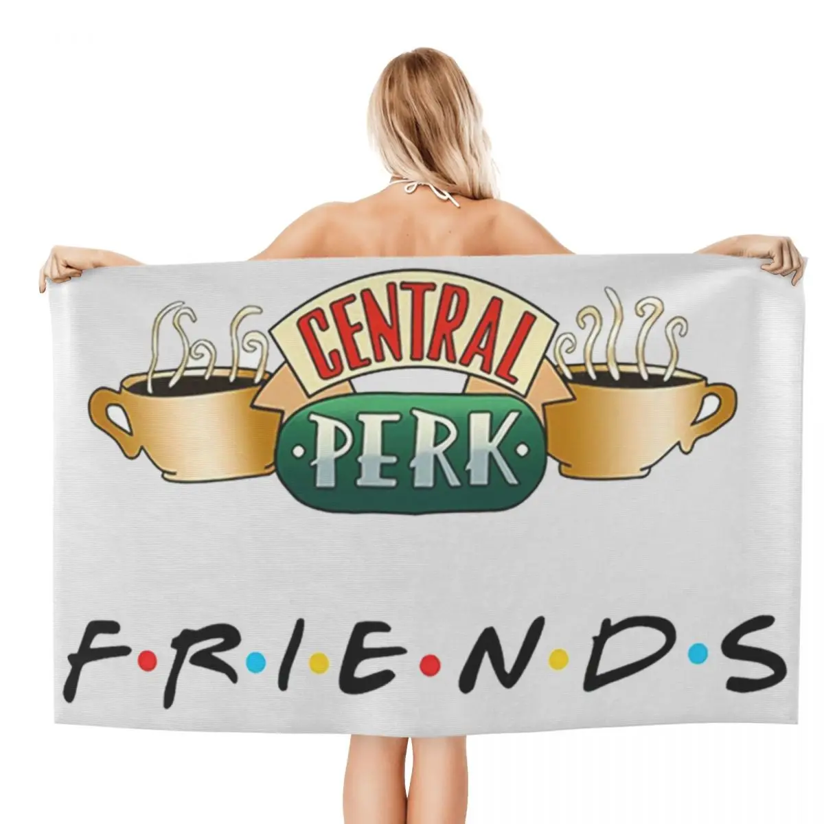 Custom Funny Friends TV Show Beach Towel Central Perk Cafe Comic Super Soft Microfiber Bathroom Towels