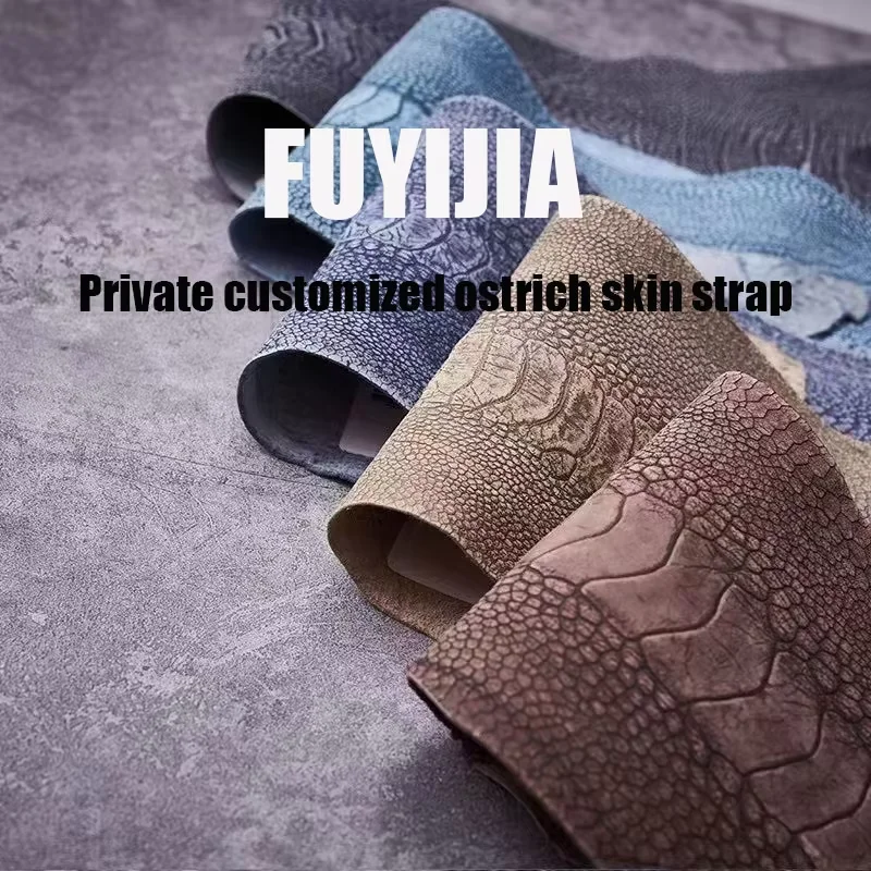 

FUYIJIA Male 1:1 Customization Ostrich Leg Skin Watchbands Master Handmade Ostrich Skin Strap Luxury Wristband Watch Accessorie