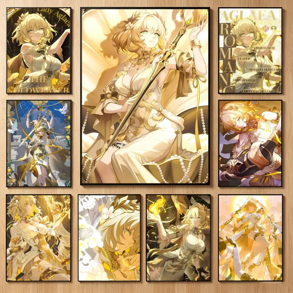 Luminous Game H-Honkai Star Rail Poster Classic Self-Adhesive PP Wall Sticker for Living Room Bar Decor Gift