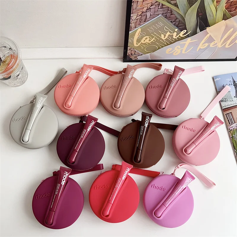 رود ليمونتي الشريط حامل أحمر الشفاه حقيبة مرآة لمستحضرات التجميل المنظم محفظة نسائية للعملات المعدنية الشفاه الصقيل ماكياج المنظم حقيبة التخزين صندوق الحقيبة