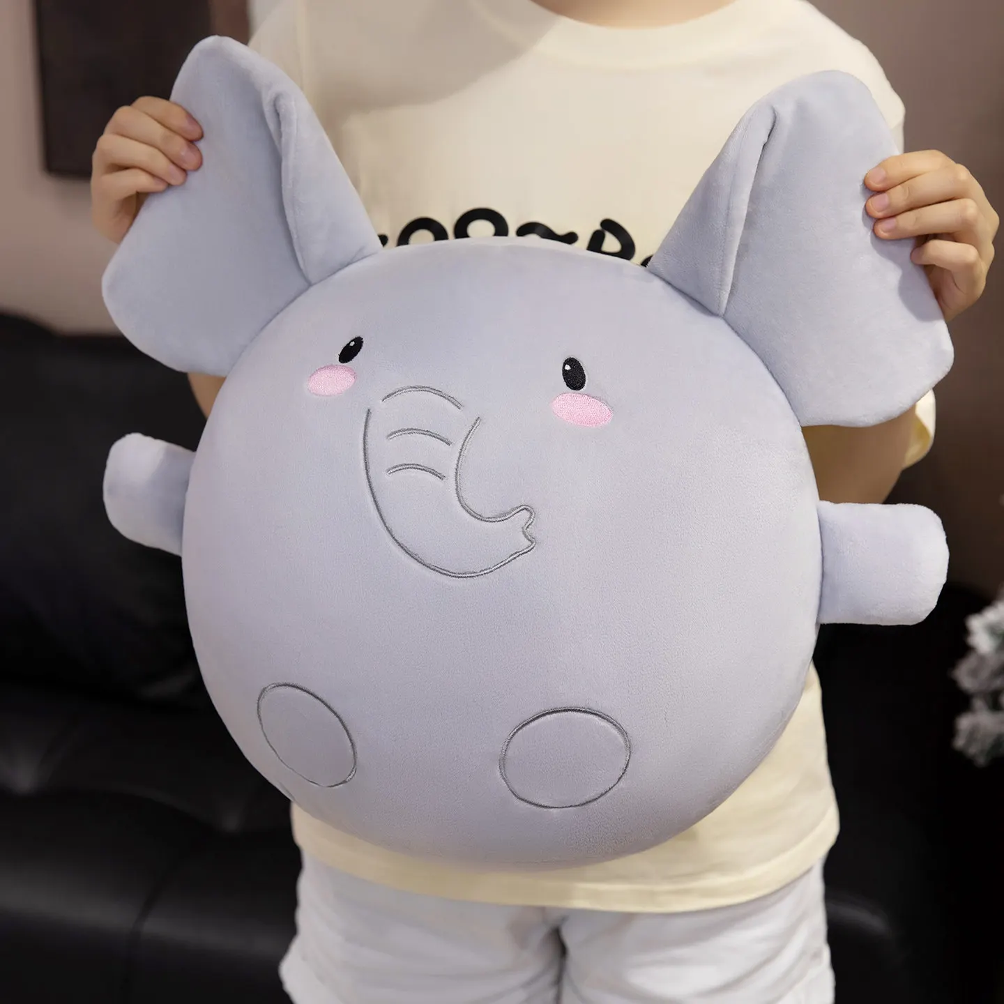 

Adorable Elephant Plush Pillow Non-Slip Bottom Machine Washable Perfect for Couch Bed Office Decor Soft Fun Gift Idea