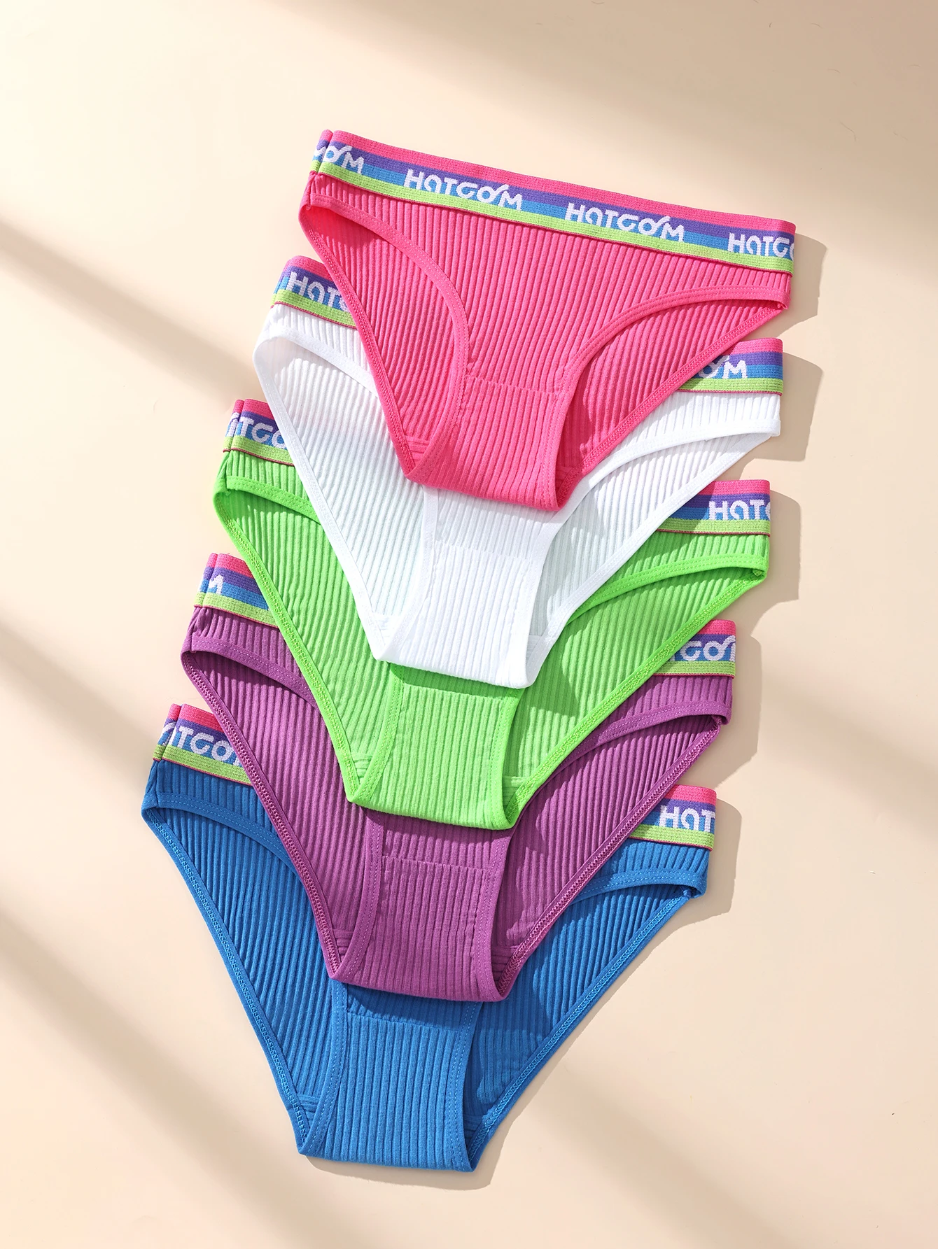 5 Teile/satz Frauen Baumwolle Höschen Niedrige Taille Gestreiften Unterwäsche Schöne Mädchen Briefs Atmungsaktive Unterhose Damen Panty Weibliche Dessous