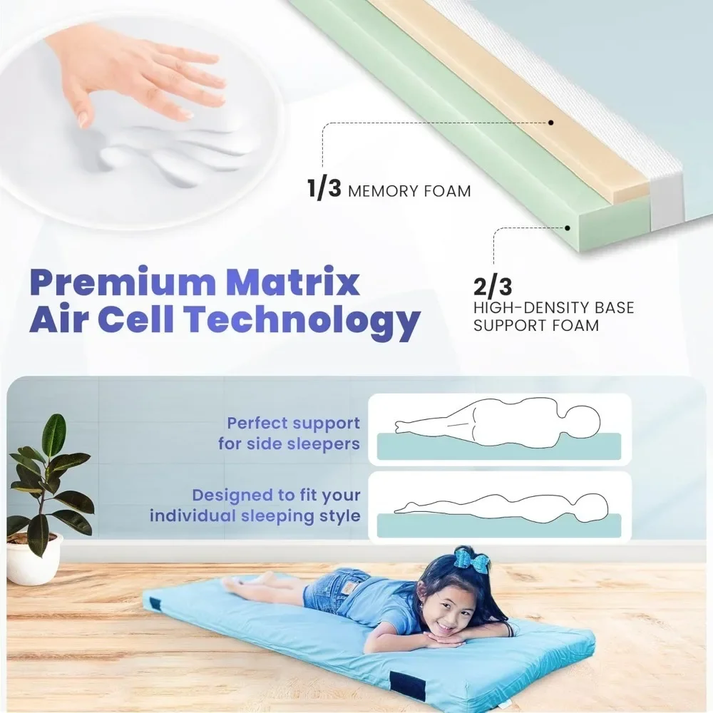 Foam Sleeping Mats,  Camping Mattress Pad Roll Up Mattress Cot Mattress Pad Guest Bed Roll for Sleepover, Travel Sleep Mat