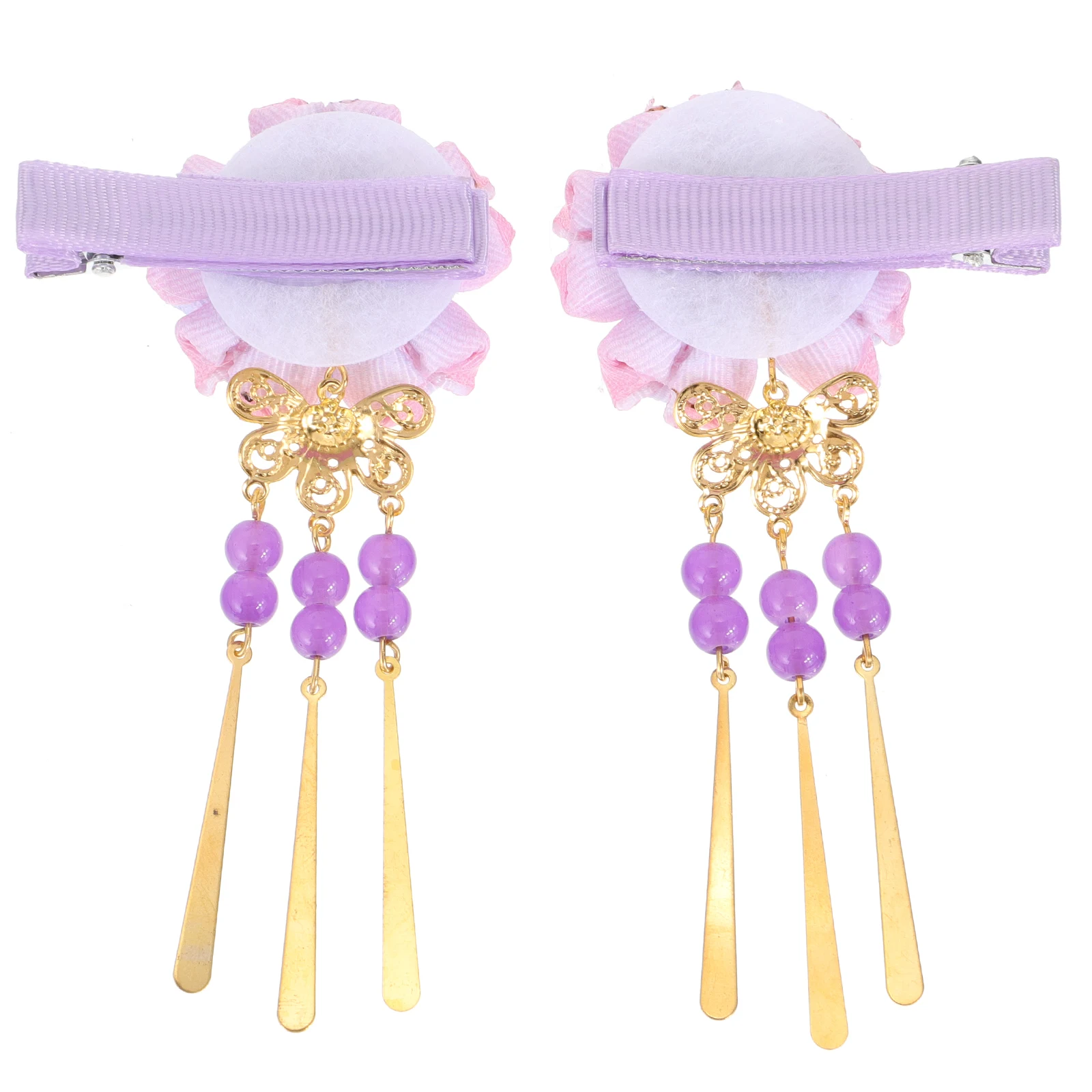 

1 Pair Japanese Style Clip Flower Hairpin Kimono Clamp Lightweight Durable Hair Accessory For Women Hair Decoration