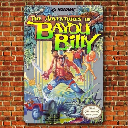 Bayou Billy Nes Retro-Videospiel Metallposter Blechschild