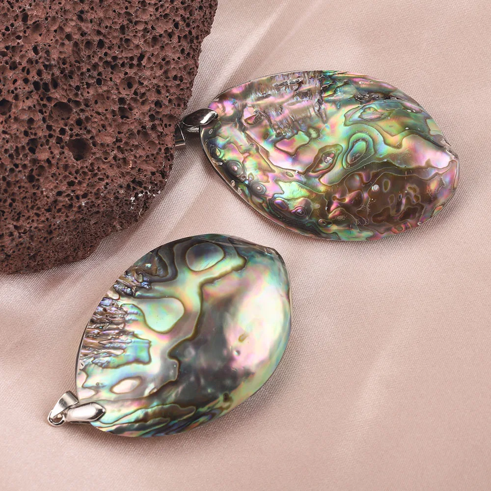 Natural Shell Pendant Colorful Abalone Shell Pendants Vintage Natural Pearl Shell Charms for Jewelry Making Supplies Women Gift