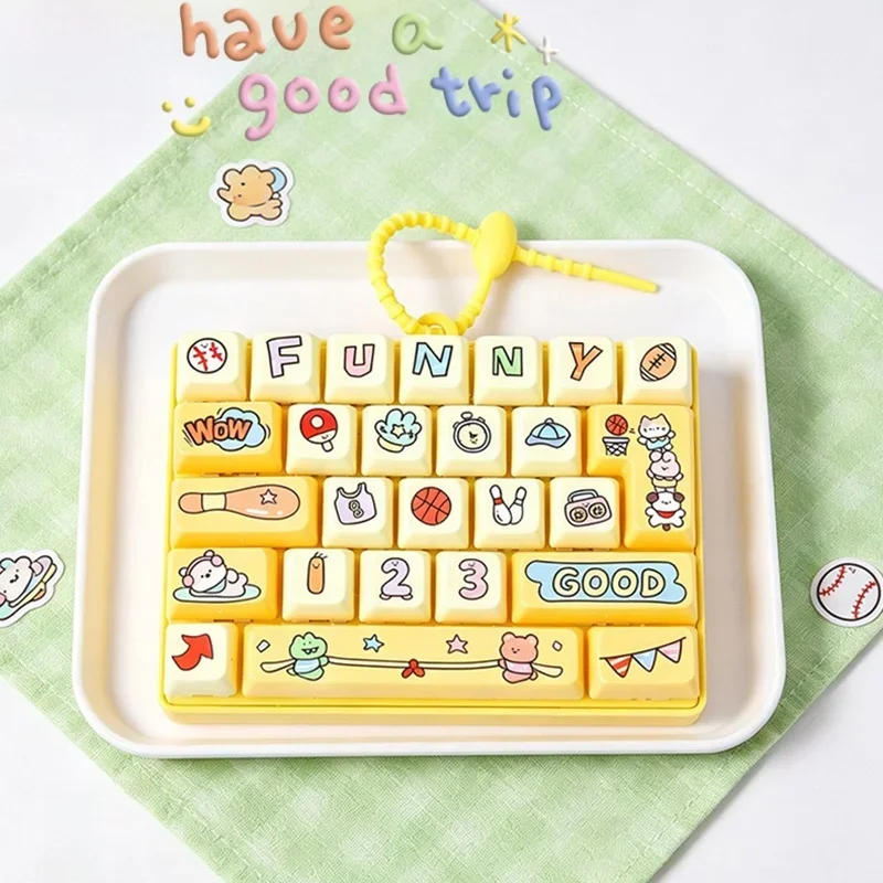 Fidget Clicker Mechanischer Tastatur-Schlüsselanhänger Mini 26-Tasten-Tastenkappen-Anhänger Kreatives Büro-Schreibtisch-Dekompressions-Gadget Geschenk – Detail 9